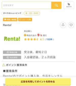 「電子貸本Renta!」はどのポイントサイト経由がお得か徹底比較