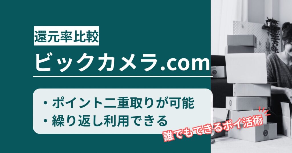 「ビックカメラ.com」どのポイントサイト経由がお得か！ポイント二重取りできるポイ活術